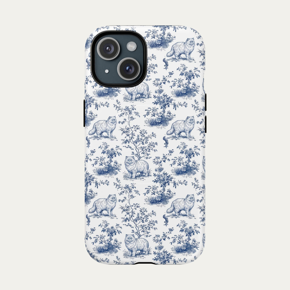 Persian Cat Blue Toile Phone case