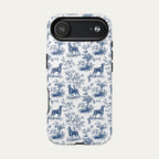 Doberman Blue Toile Phone case