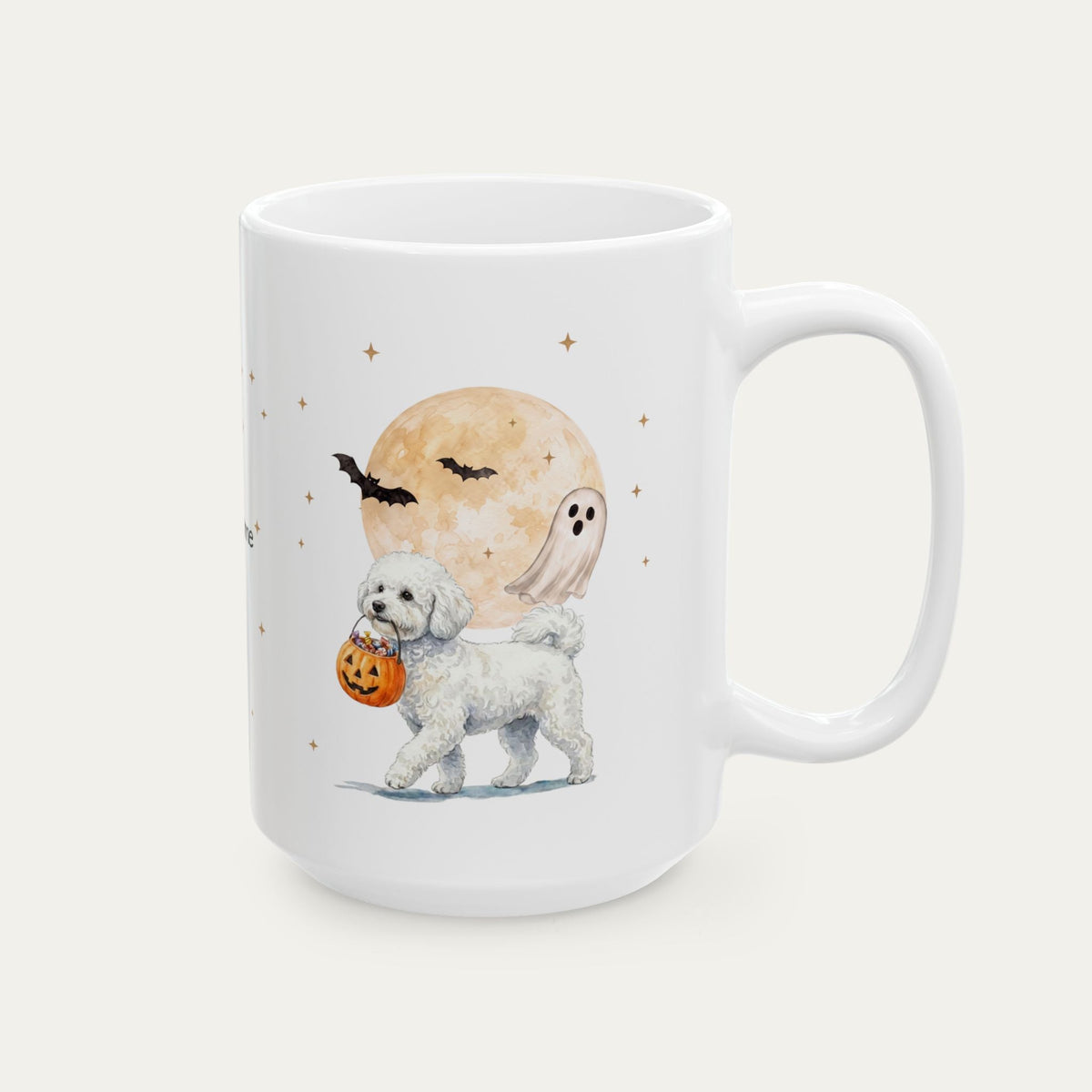 Custom Bichon Frise Halloween mug