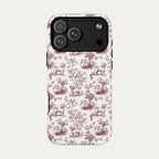 Bichon Frise Burgundy Toile phone Case