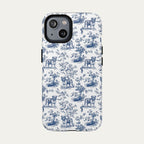 English Bulldog Blue Toile Phone case