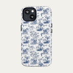 Pomeranian Blue Toile Phone case
