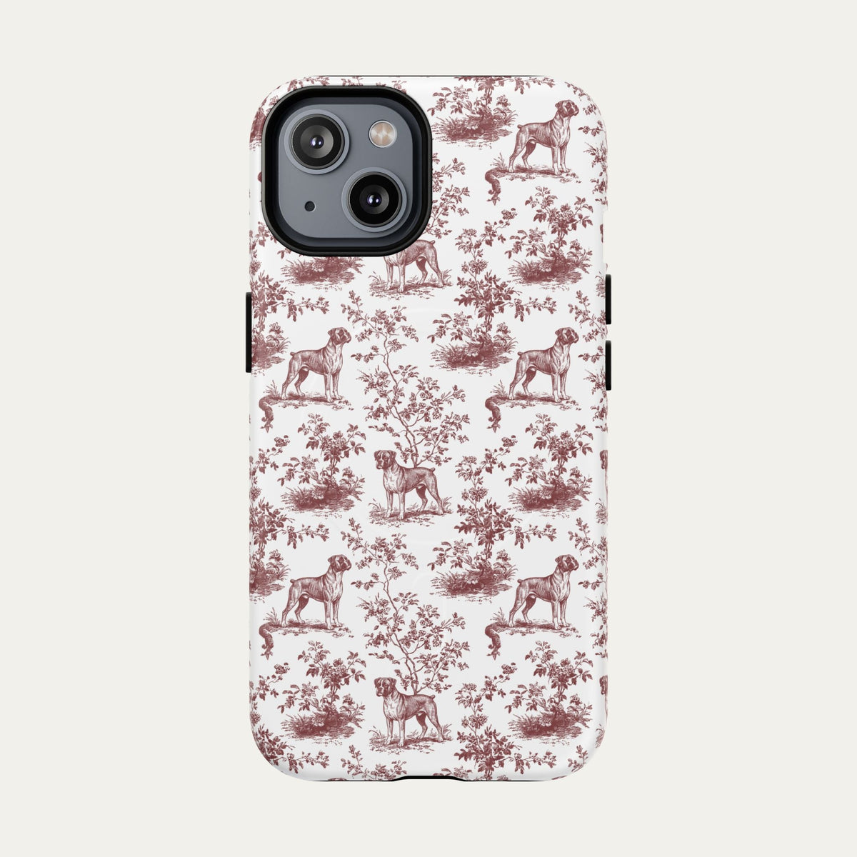 Boxer Burgundy Toile phone Case