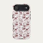Boston Terrier Burgundy Toile phone Case