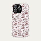 Pug Burgundy Toile phone Case
