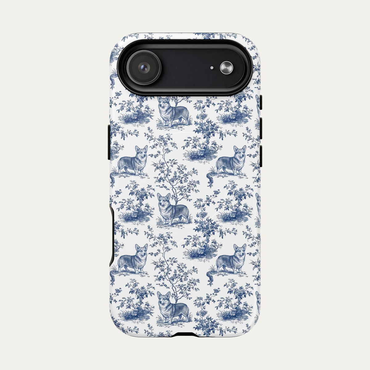 Corgi Blue Toile Phone case
