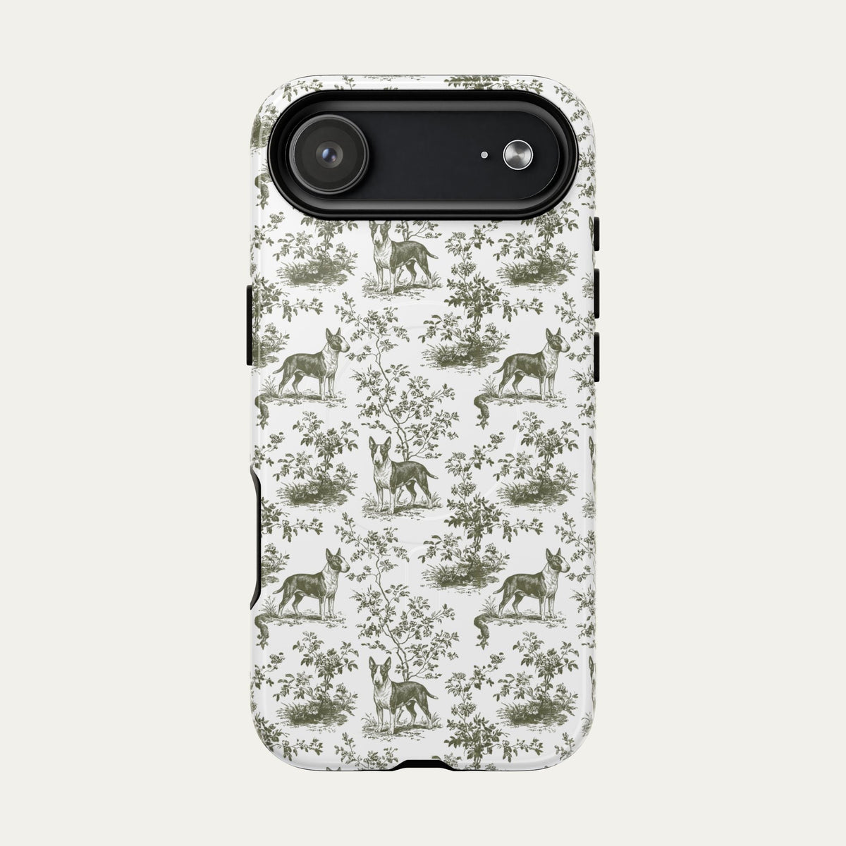 Bull Terrier Sage Green Toile phone Case