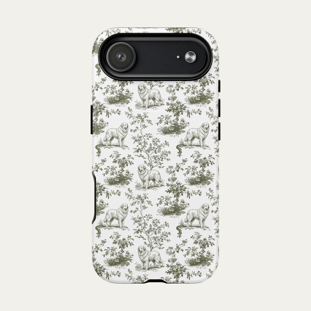 Great pyrenees Sage Green Toile phone Case