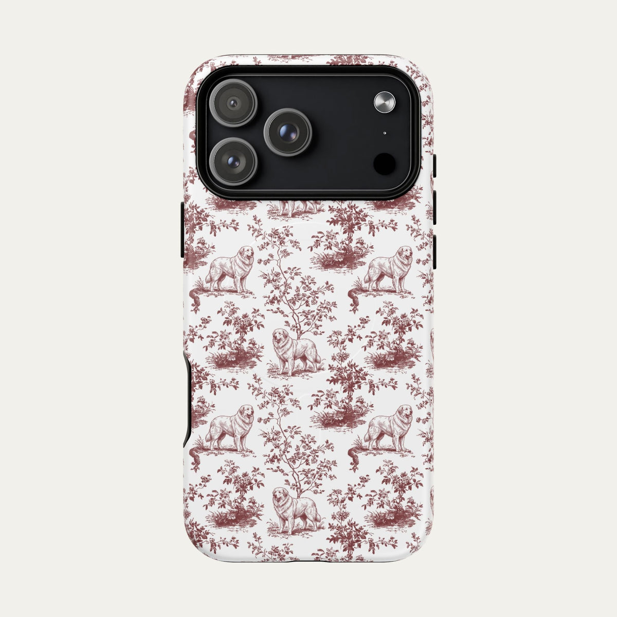 Great Pyrenees Burgundy Toile phone Case