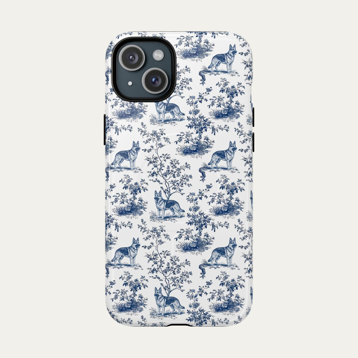 German Shepherd Blue Toile Phone case