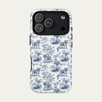 English Bulldog Blue Toile Phone case