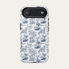 Golden Retriever Blue Toile Phone case