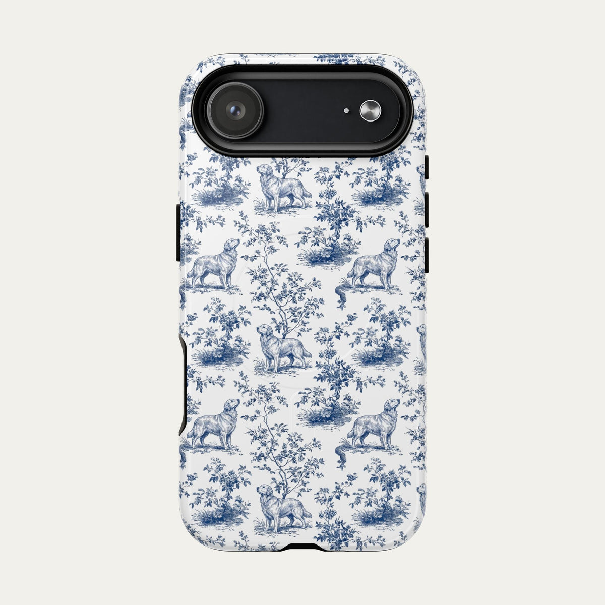 Golden Retriever Blue Toile Phone case