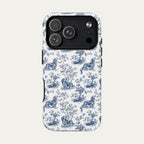 Dachshund Longhaired Blue Toile Phone case