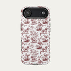 Cockapoo Burgundy Toile phone Case