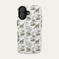 Tabby Cat Sage Green Toile phone Case