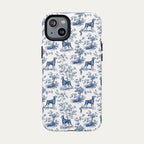 Doberman Blue Toile Phone case