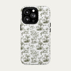 Bichon Frise Sage Green Toile phone Case