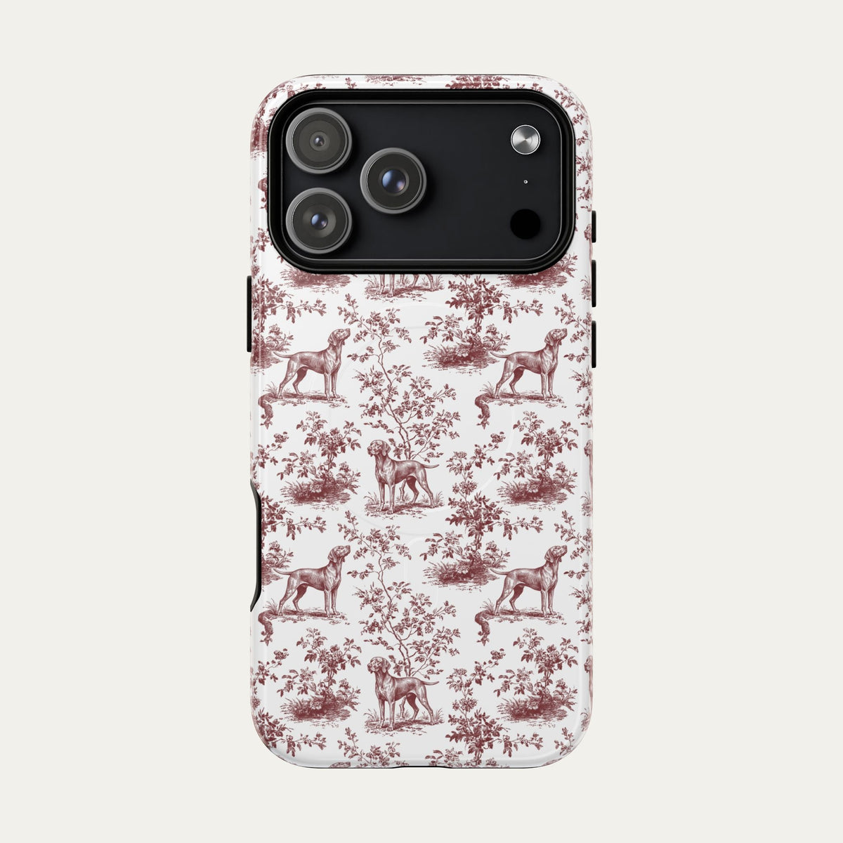 Vizsla Burgundy Toile phone Case