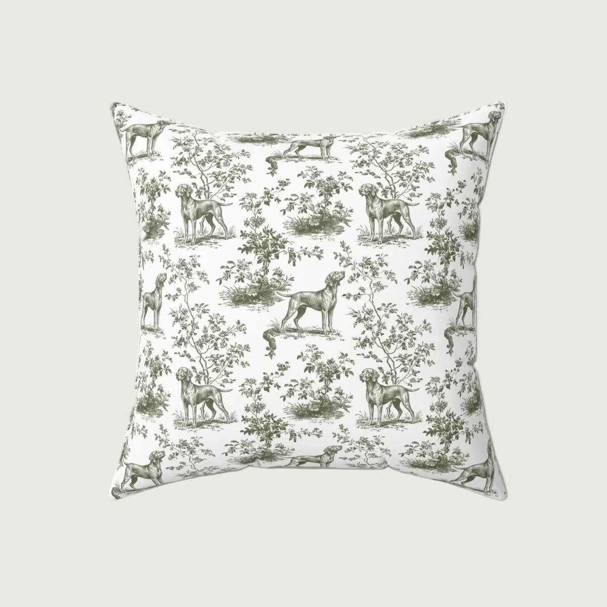 Vizsla Sage Green French Toile Pillow