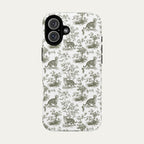 Tabby Cat Sage Green Toile phone Case