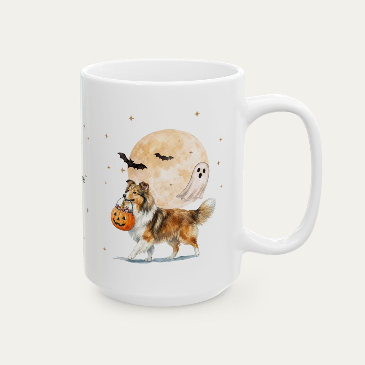 Custom Shetland Sheepdog Halloween mug