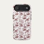 Corgi Burgundy Toile phone Case