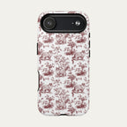 Ragdoll Cat Burgundy Toile phone Case