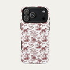 Australian Shepherd Burgundy Toile phone Case