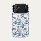 Pekingese Blue Toile Phone case