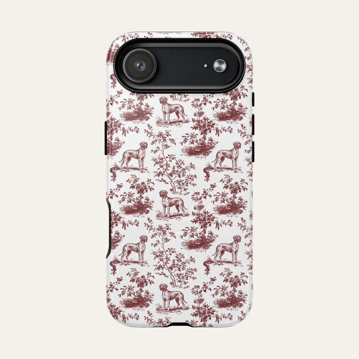 Great Dane Burgundy Toile phone Case