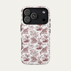 Scottish Fold Cat Burgundy Toile phone Case