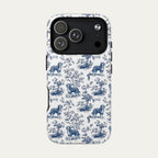 Bernedoodle Blue Toile Phone case