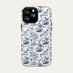 Toy Fox Terrier Blue Toile Phone case