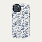 Toy Fox Terrier Blue Toile Phone case
