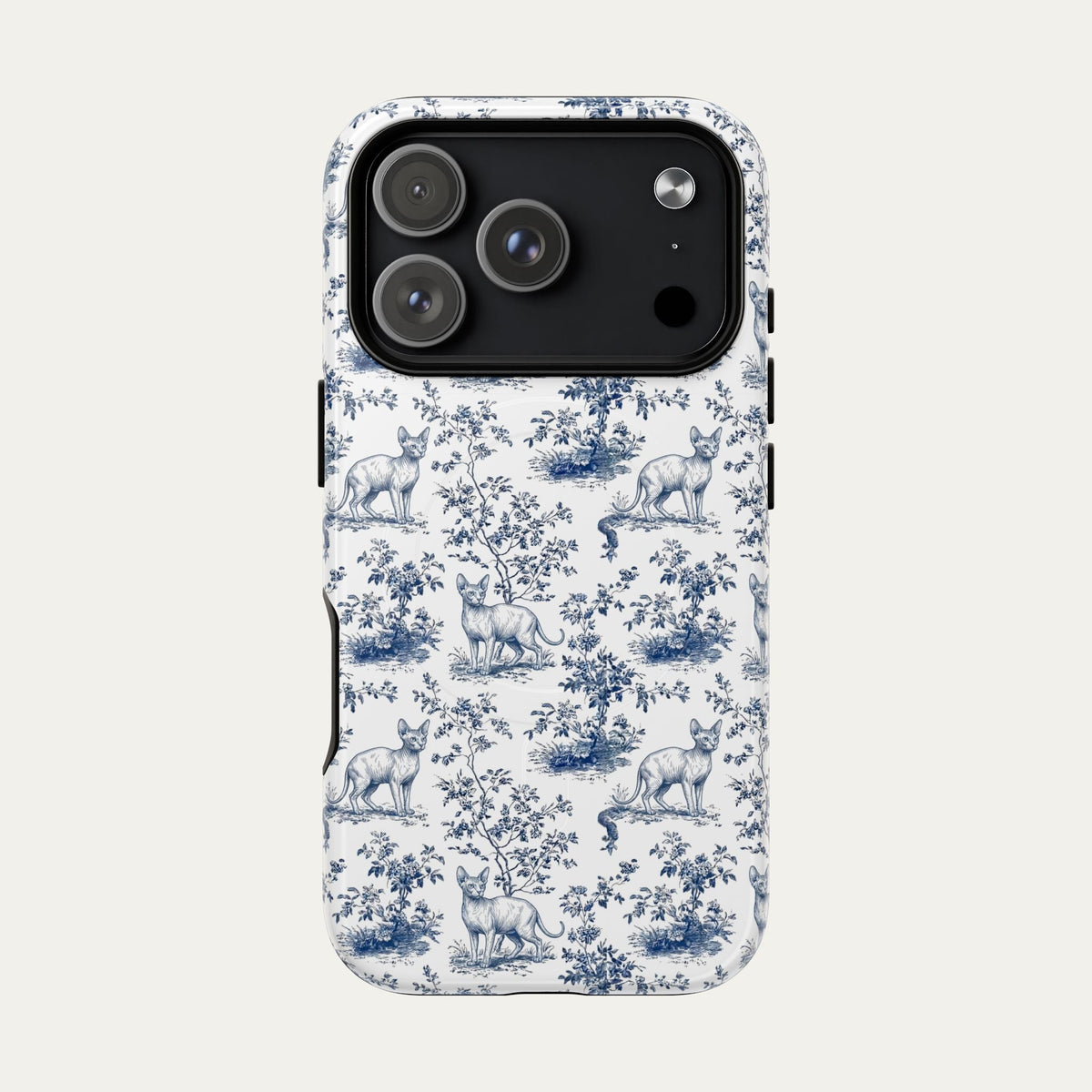 Sphynx Cat Blue Toile Phone case