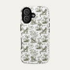 Poodle Sage Green Toile phone Case