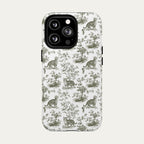 Tabby Cat Sage Green Toile phone Case