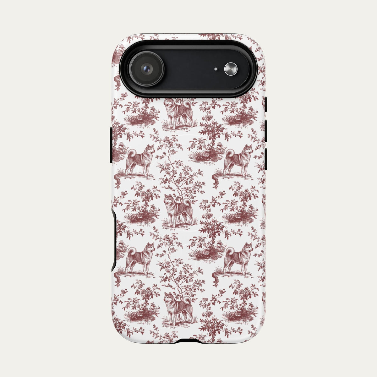 Akita Burgundy Toile phone Case