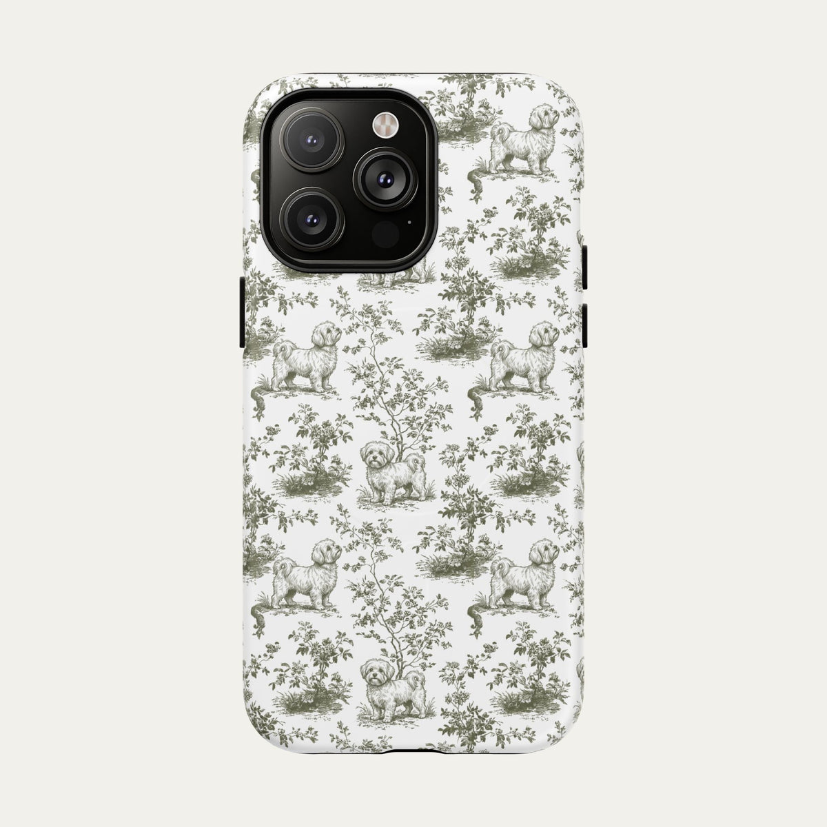 Maltese Sage Green Toile phone Case