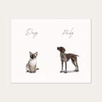 Custom Watercolor Two Pets Full Body Portrait