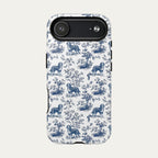 Bernedoodle Blue Toile Phone case