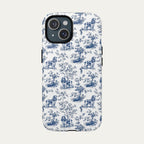 Cocker Spaniel Blue Toile Phone case