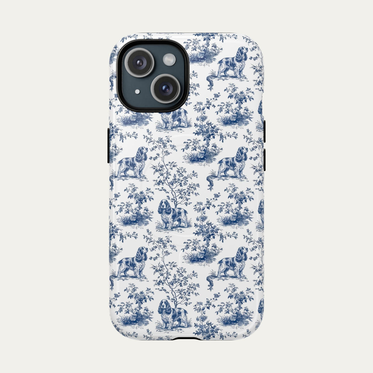Cocker Spaniel Blue Toile Phone case