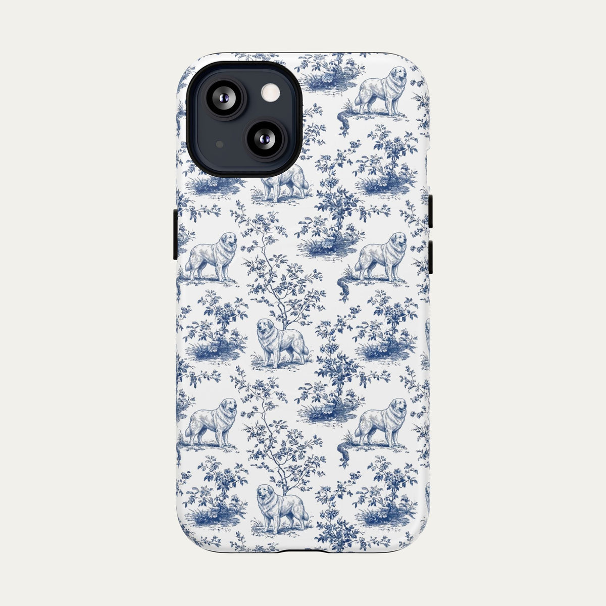 Great Pyrenees Blue Toile Phone case
