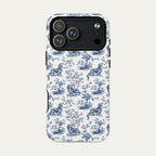Dachshund Longhaired Blue Toile Phone case