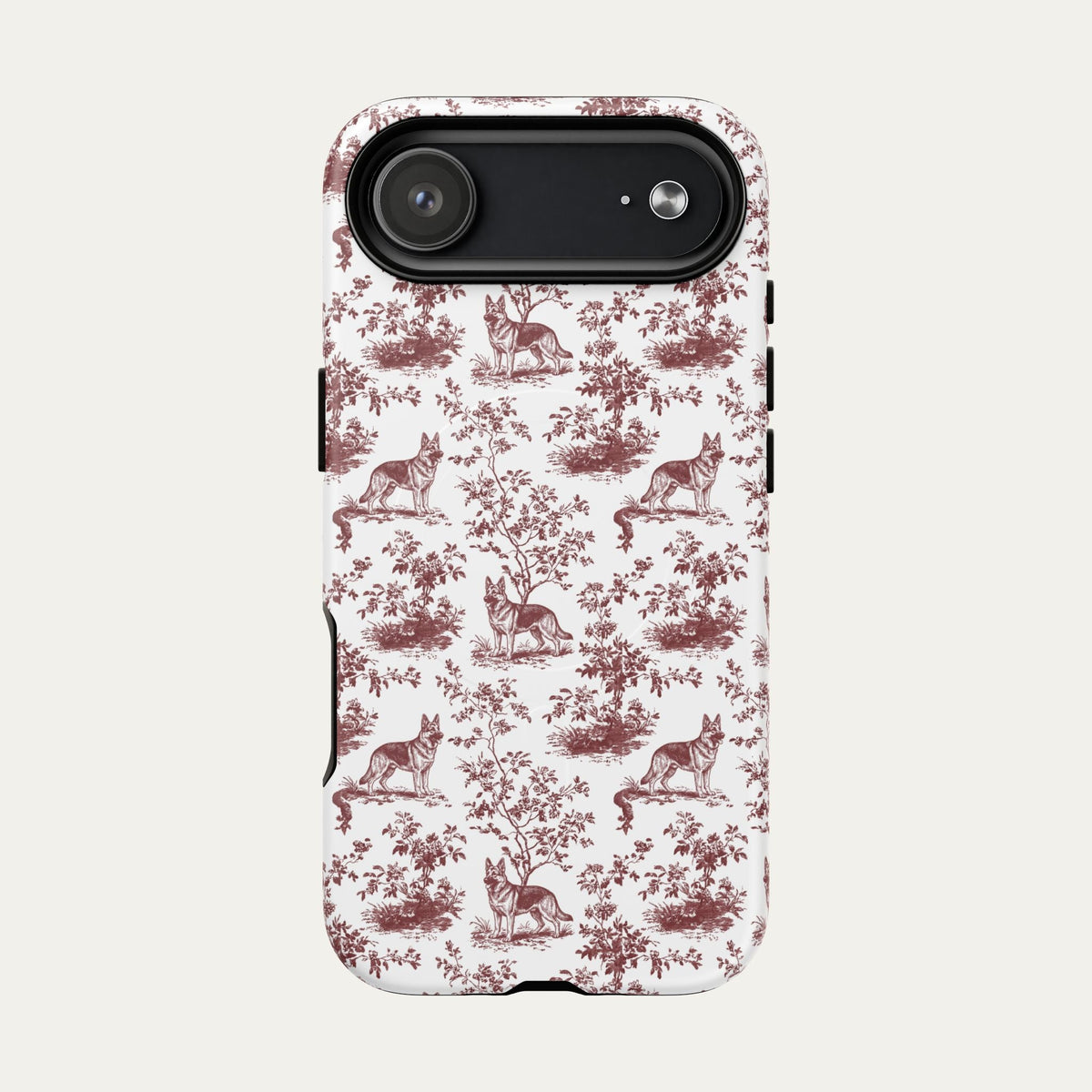 German Shepherd Burgundy Toile phone Case