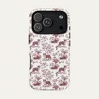 Border Collie Burgundy Toile phone Case