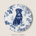Rottweiler Ceramic Coaster French Toile