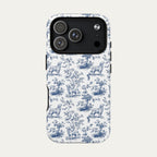 Golden Retriever Blue Toile Phone case